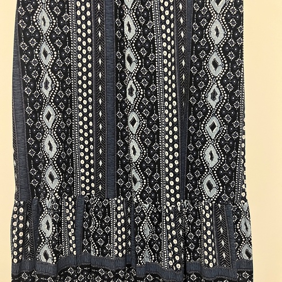 Style & Co Blue Gray Print Flare Sleeveless Dress - size L - Picture 3 of 7